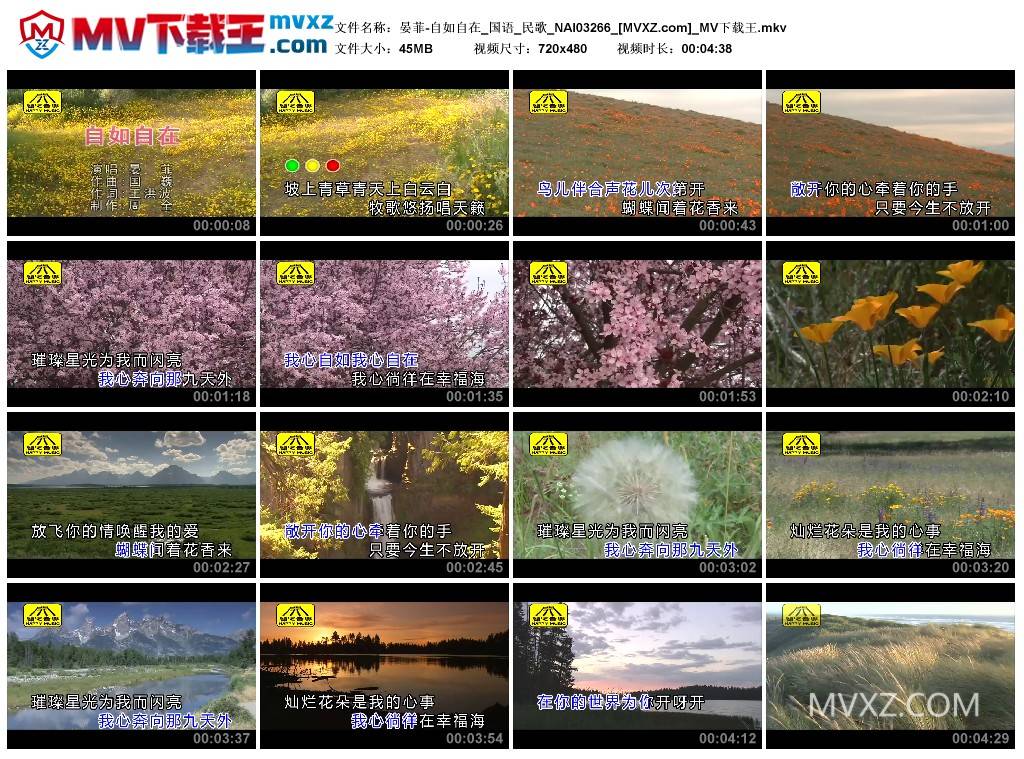 晏菲-自如自在_国语_民歌_NAI03266